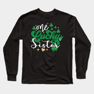 one lucky sister shamrock st patricks day Long Sleeve T-Shirt